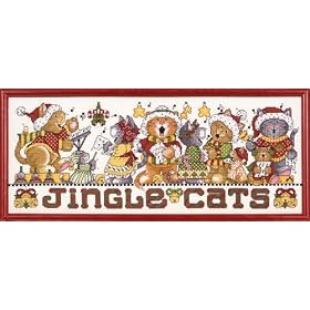 Counted Cross Stitch Kit - Jingle Cats Picture