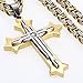 Trendsmax Mens Chain Boys Stainless Steel Cross Pendant Necklace 5mm 22-30inches Byzantine Necklace