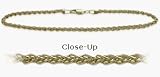 10 Karat Yellow Gold Wheat Style 10 Inch Anklet