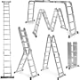 TecTake Mehrzweckleiter Aluleiter 14 Funktionen 460cm Multifunktionsleiter