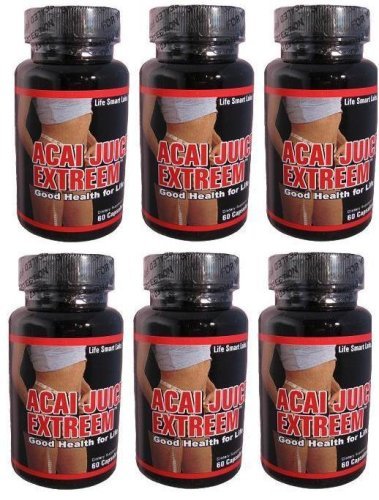 ACAI Juice Extreem Natural Nutrition, Energy and also used for Weight Loss Detox Diet 6 Months 360 Caps, 1300 Mg