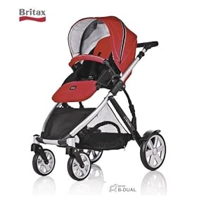 Britax B-Dual In-line Double Baby Pushchair in Venetian Red (inc 2nd Seat)