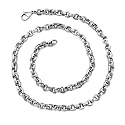 Unique Open Oval Links Mens Stainless Steel Necklace