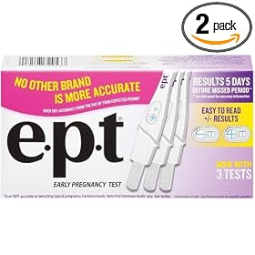 e.p.t. Pregnancy Test, 3-Count Tests (Pack of 2)