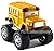12 pcs in Box: 4" Monster Wheel Short School Bus, Pull Back Action (Yellow)