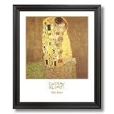 Gustav Klimt The Kiss Home Decor Wall Picture Black Framed Art Print