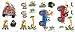 Snap Kids GAPP1856 Safari Room Appliqué, Red and Blue, 4 Sheets