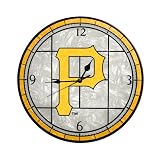 MLB Pittsburgh Pirates 12-Inch Art Glass Clock