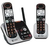 AT&T 32200 DECT 6.0 Cordless Phone, Black/Silver, 2 Handsets