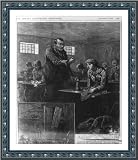 Historic Print (S): [Man (boss) waiving his fist at female employee in a sweatshop (clothing factory)]