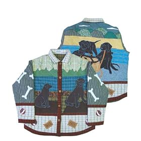 ZK Applique II Theme Black Labrador Jacket - Reversible SM,MD,LG,XL (Click for choices) by TheMountainLine