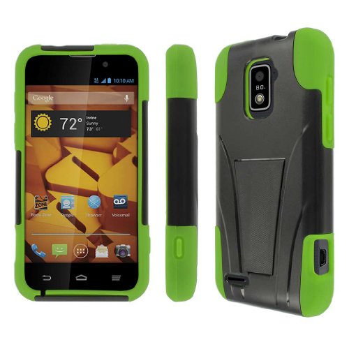 Empire MPERO IMPACT X Series Kickstand Case for ZTE Warp 4G N9510 - Retail Packaging - Black/Neon Green