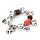 Elephant Fashion Bracelet Burnt Silver & Coral
