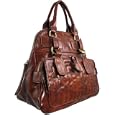 Womens Brown Designer Top Handle Handbag'