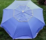RIO Groundbreaker Universal 7-ft Beach Umbrella with Wind Vent, Tilt, and SPF 125 Sun Protection - Solid Blue with Yellow Trim