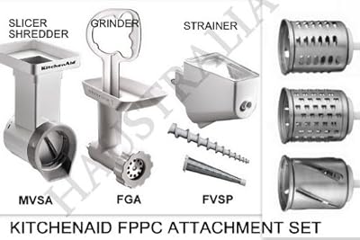 Kitchenaid FPPC Attachment Pack NEW . Grinder + Strainer + NEW Slicer/Shredder