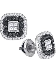 0.50CTW BLACK DIAMOND MICRO-PAVE EARRING