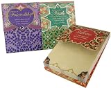 Assorted Sayings: Friendship, Faith, Love ~ Set of 3 Gold Foil Embellished Pocket Note Pads ~ Dozens of Designs