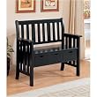 Cottage Style Black Wooden Chair Bench w/Storage Drawer By Coaster