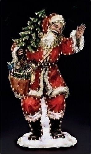 48" Traditional Waving Santa Claus With Motion Lighted Christmas Yard Art 169922