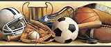 Chesapeake BBC94111B Hansel Sand Classic Sports Portrait Wallpaper Border, Brown by Chesapeake