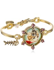 Betsey Johnson "Vintage Kitty" Cameo Toggle Bracelet, 7"