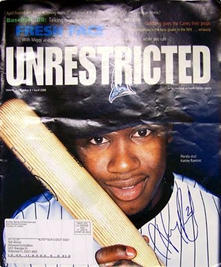 Hanley Ramirez Autographed/Hand Signed Unrestricted Magazine