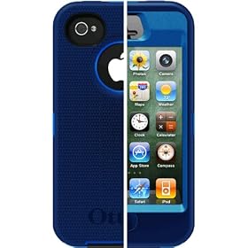 OtterBox APL2-I4SUN-E7-E4OTR Defender Series Hybrid Case and Holster for iPhone 4 and 4S, Retail Packaging (Ocean/Night Blue)