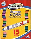 Rose Art Stamp and Color Stampers and Washable Markers - Set of 15 Double Ended - That s a Total of 30 Markers and Stampers