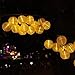 OUTOWIN Solar Powered String Lights Outdoor 16ft 20 LED Lantern Ball Wedding Party Decoration Ball Shape (Warm White/Multi-color)