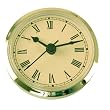 Clock Quartz Movement Insert Round 3 5/16" Gold Tone Roman Numerical