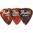 Fender 351 Classic Celluloid Guitar Picks, 12 Pack, Shell, Thin