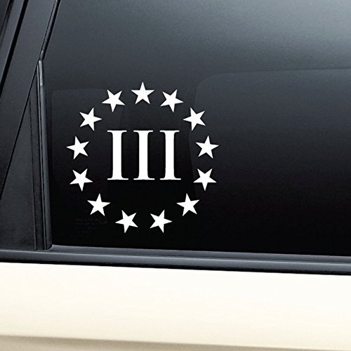 Three Percenter Vinyl Decal Sticker - 2nd Amendment - Molon Labe | 4 In Decal