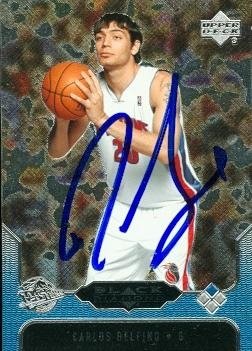Carlos Delfino Autographed/Hand Signed Basketball Card (Detroit Pistons) 2005 Upper Deck Black Diamo