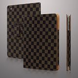 LV Style PU Leather Skin Case for Apple iPad 2 - Black