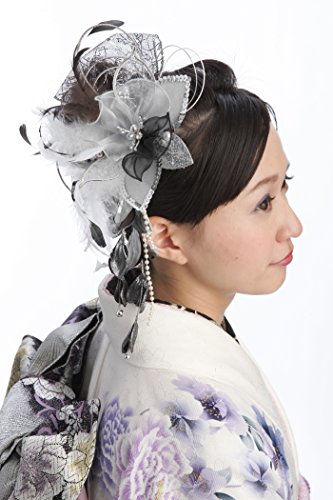 ageha調 花髪飾り かんざし シルバー 銀[ 成人式 振袖 卒業式 袴 着物 和装 簪 髪型]