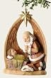4" Joseph's Studio Kneeling Santa & Baby Jesus Wood Cut Christmas Ornament