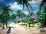10x20 Tropical Hut Scenic Muslin Background Backdrop