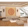 Maya Kalender als Wandtattoo rund farbig braun/beige Durchmesser 130cm VERSANDKOSTENFREI! #110a