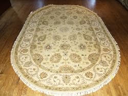 Handmade Indian Sultanabad Oval Rug 5'11"x8'11"