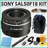 Sony Alpha SAL50F18 50mm f/1.8 SAM DT Lens + Deluxe Accessory Kit