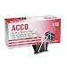ACCO Metal Binder Clips, Medium Size, 1.25 Inch Width, 0.63 Inch Capacity, Black/Silver, 12 Clips per Box (A7072050)