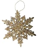 Entertaining with Caspari Large Snowflake Hanging, Christmas Ornament in gold