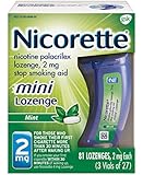 Nicorette mini Nicotine Lozenge Mint 2 milligram Stop Smoking Aid 81 count