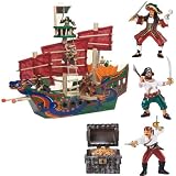 Wooden Shanghai Warrior Pirate Ship With Corsair Crew Deluxe Set