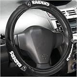Oakland Raiders Black Vinyl Massage Grip Steering Wheel Cover