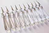 10 Large Clear Crystal 61mm Chandelier Icicle U-drop Prisms Lamp Parts