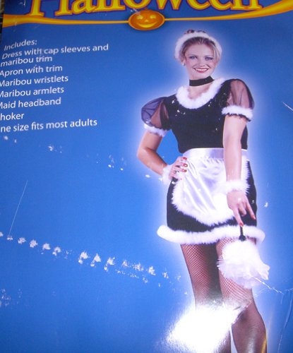French Maid Duster Costume Dress Adult 8-10 NWT