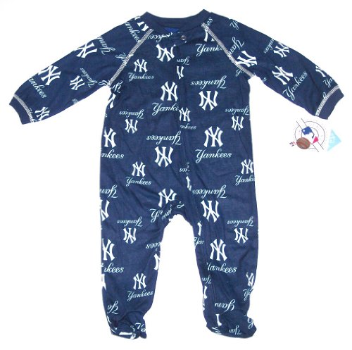 New York Yankees Pajamas Onesie Zipper Front Footed Sleeper Size 18 Months