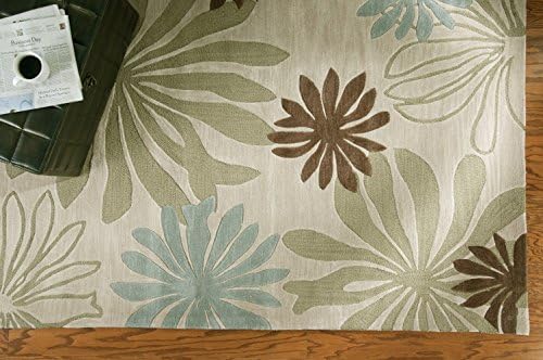 Trade-Am Fashion Rug, 9-Feet x 12-Feet 9-Inch, Blue/Ivory
